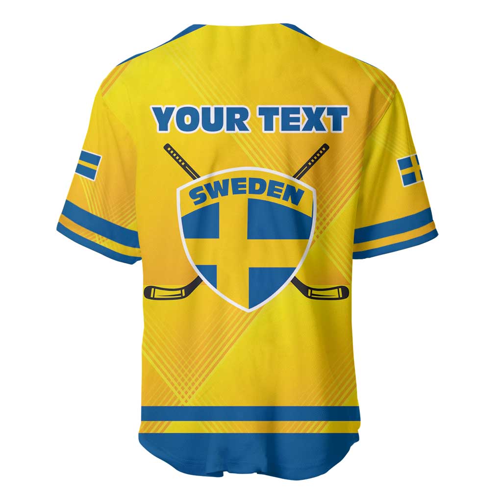 Personalized Sweden Ice Hockey Baseball Jersey Sporty Style