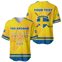 Personalized Sweden Ice Hockey Baseball Jersey Sporty Style