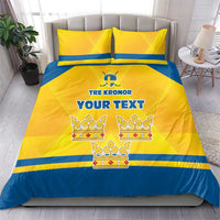 Personalized Sweden Ice Hockey Bedding Set Sporty Style