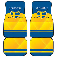 Personalized Sweden Ice Hockey Car Mats Sporty Style