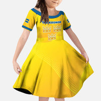 Personalized Sweden Ice Hockey Family Matching Long Sleeve Bodycon Dress and Hawaiian Shirt Sporty Style