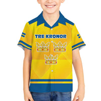 Personalized Sweden Ice Hockey Family Matching Long Sleeve Bodycon Dress and Hawaiian Shirt Sporty Style