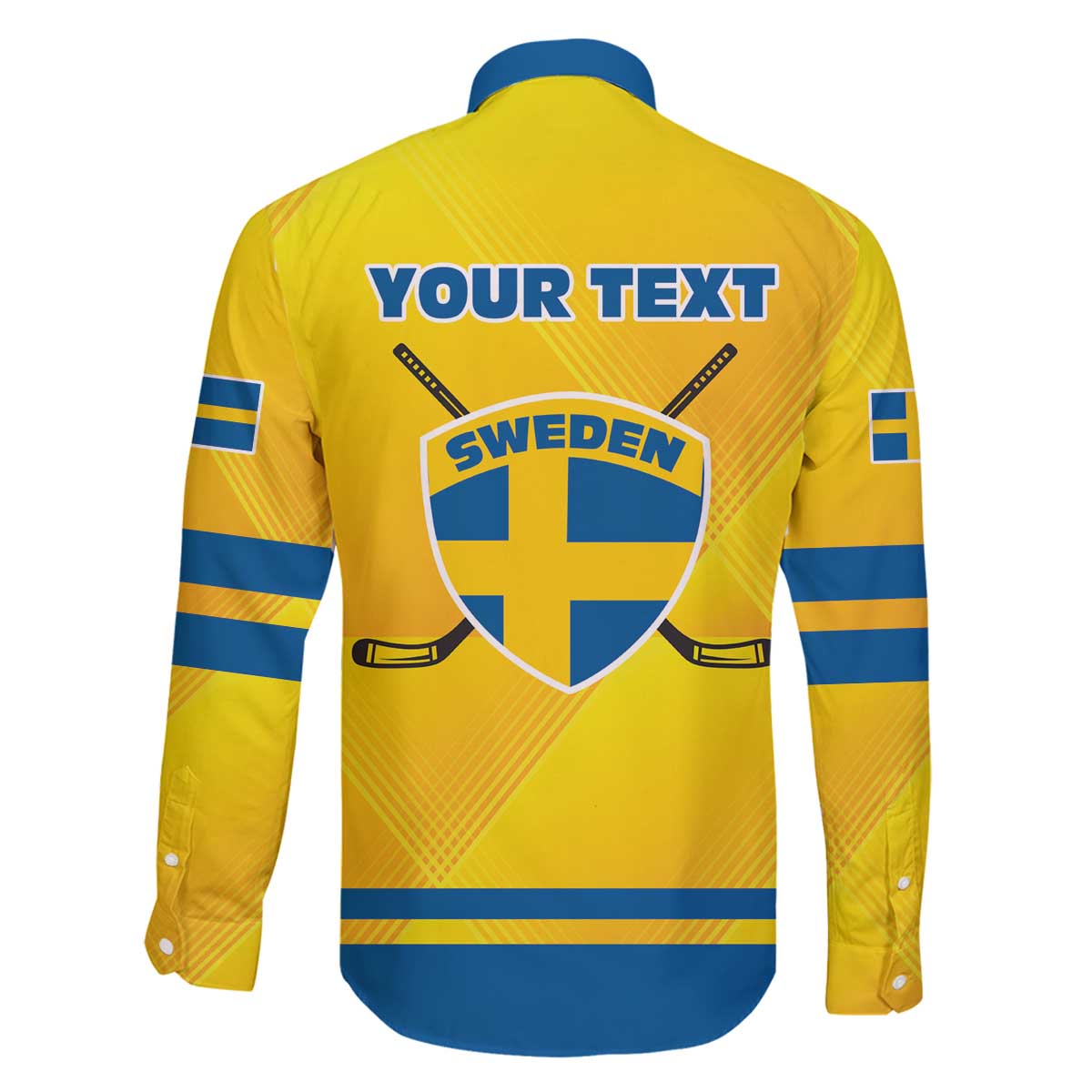 Personalized Sweden Ice Hockey Family Matching Off The Shoulder Long Sleeve Dress and Hawaiian Shirt Sporty Style