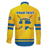 Personalized Sweden Ice Hockey Family Matching Summer Maxi Dress and Hawaiian Shirt Sporty Style