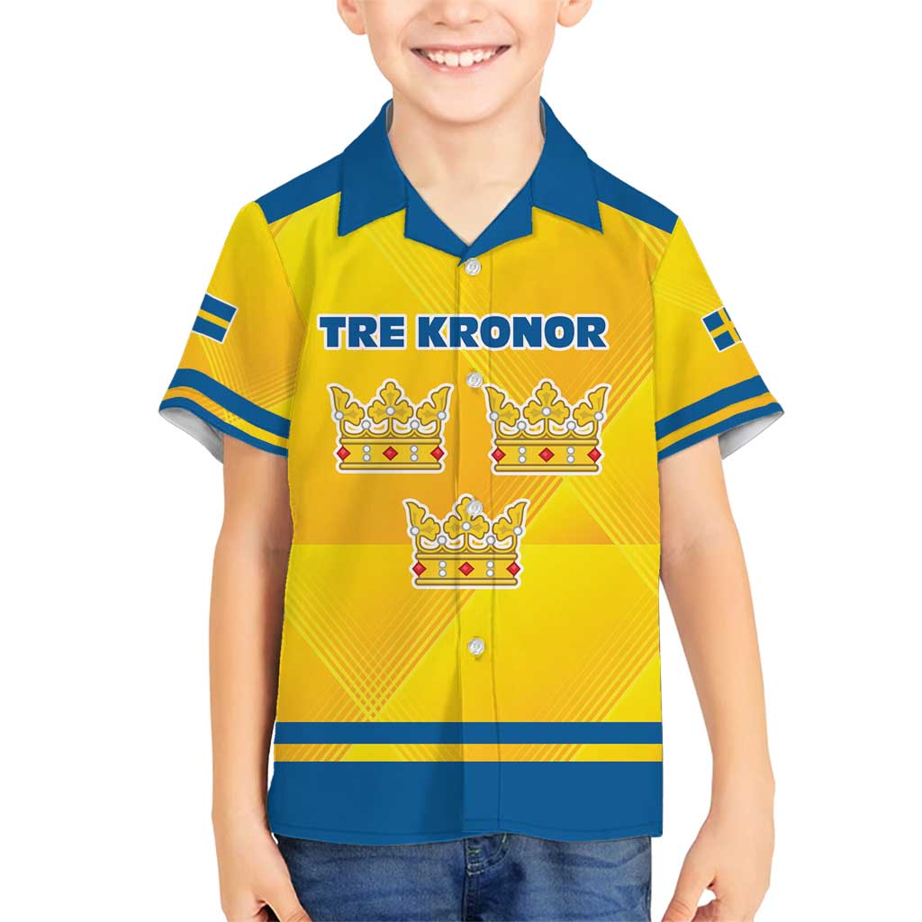 Personalized Sweden Ice Hockey Family Matching Summer Maxi Dress and Hawaiian Shirt Sporty Style