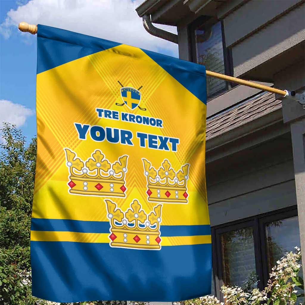 Personalized Sweden Ice Hockey Garden Flag Sporty Style