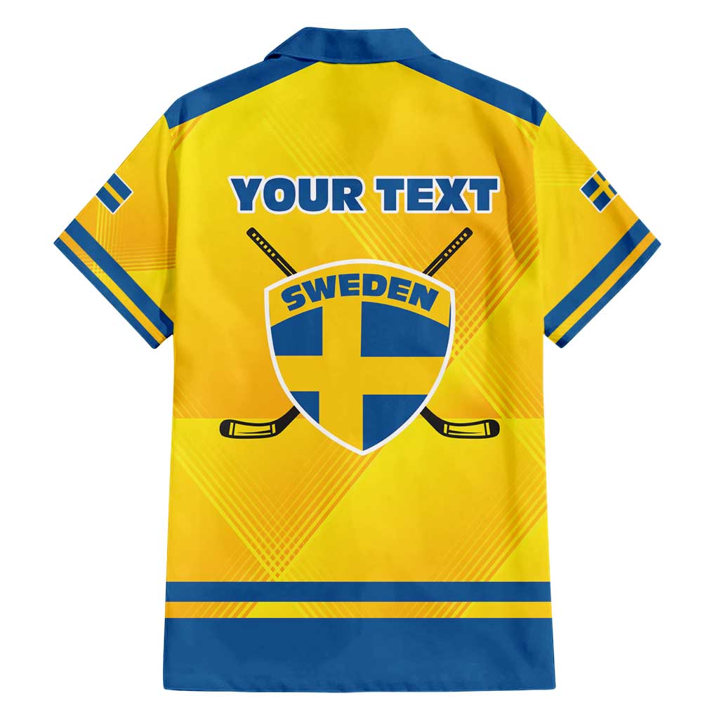 Personalized Sweden Ice Hockey Hawaiian Shirt Sporty Style