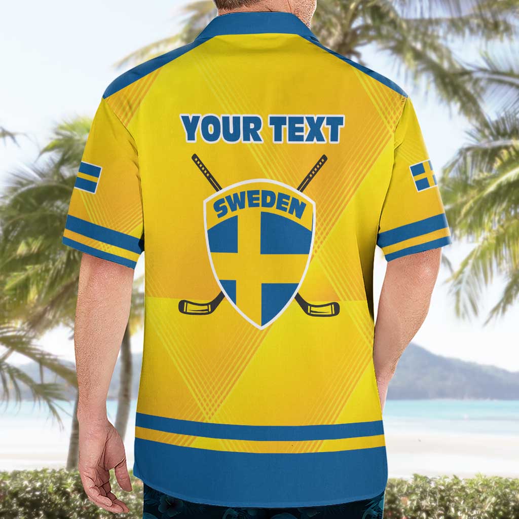 Personalized Sweden Ice Hockey Hawaiian Shirt Sporty Style