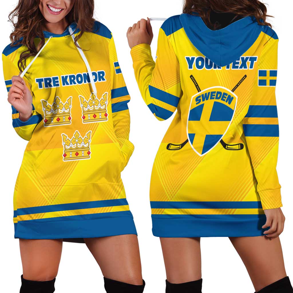 Personalized Sweden Ice Hockey Hoodie Dress Sporty Style
