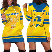 Personalized Sweden Ice Hockey Hoodie Dress Sporty Style