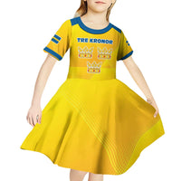 Personalized Sweden Ice Hockey Kid Short Sleeve Dress Sporty Style