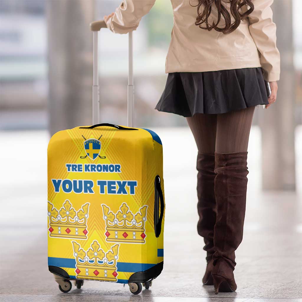 Personalized Sweden Ice Hockey Luggage Cover Sporty Style