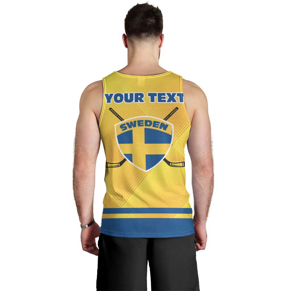 Personalized Sweden Ice Hockey Men Tank Top Sporty Style