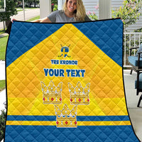 Personalized Sweden Ice Hockey Quilt Sporty Style