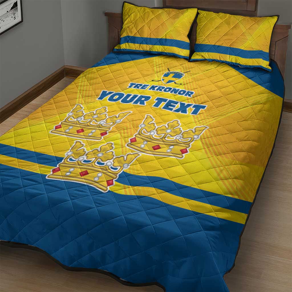 Personalized Sweden Ice Hockey Quilt Bed Set Sporty Style