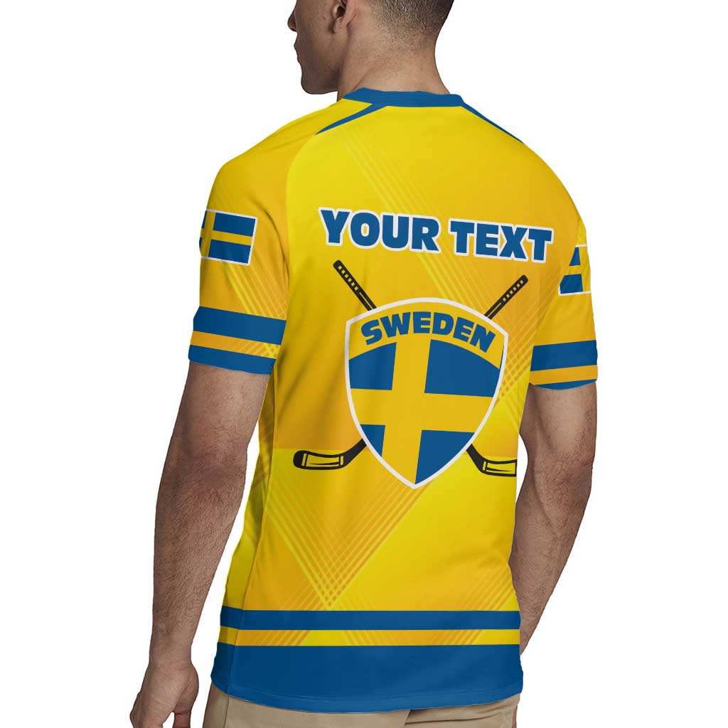 Personalized Sweden Ice Hockey Rugby Jersey Sporty Style