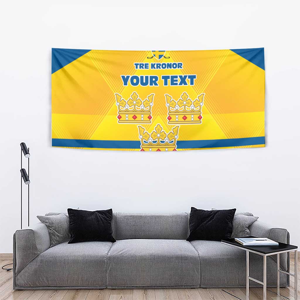 Personalized Sweden Ice Hockey Tapestry Sporty Style