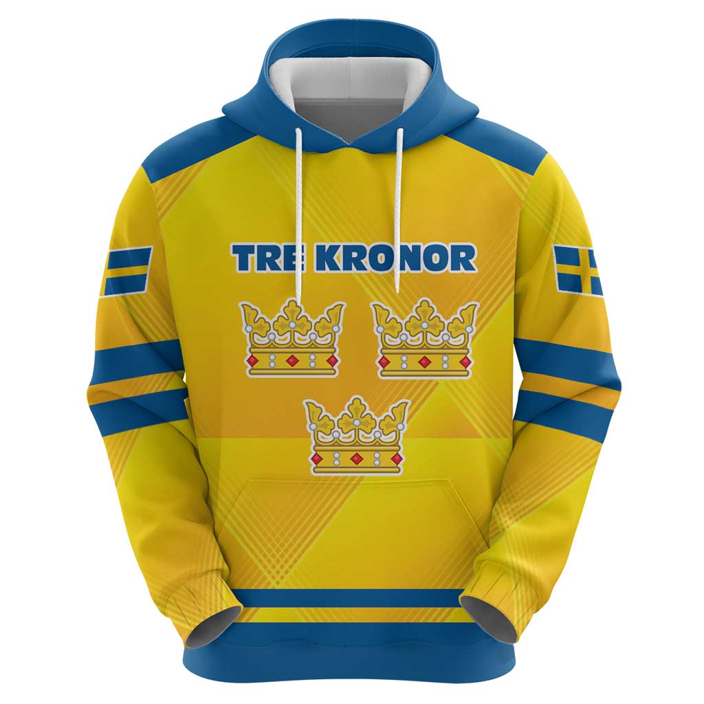 Personalized Sweden Ice Hockey Zip Hoodie Sporty Style