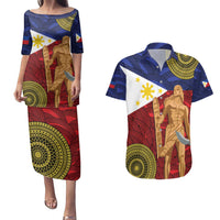 Philippines National Flag Day 28 May Couples Matching Puletasi and Hawaiian Shirt Lapu-Lapu King