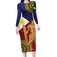 Philippines National Flag Day 28 May Family Matching Long Sleeve Bodycon Dress and Hawaiian Shirt Lapu-Lapu King