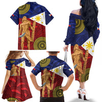Philippines National Flag Day 28 May Family Matching Off The Shoulder Long Sleeve Dress and Hawaiian Shirt Lapu-Lapu King