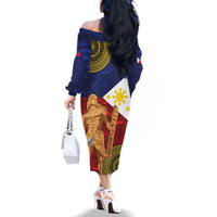 Philippines National Flag Day 28 May Family Matching Off The Shoulder Long Sleeve Dress and Hawaiian Shirt Lapu-Lapu King