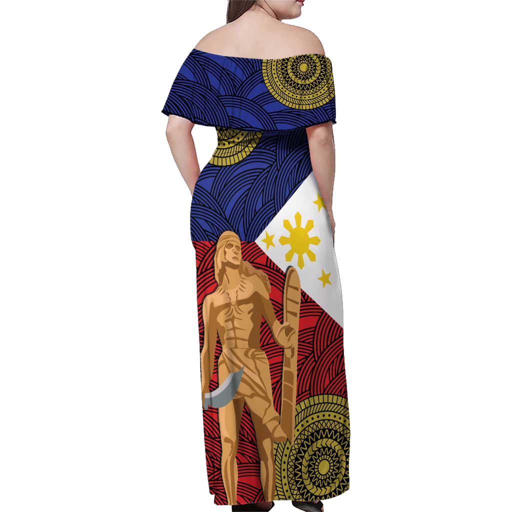 Philippines National Flag Day 28 May Family Matching Off Shoulder Maxi Dress and Hawaiian Shirt Lapu-Lapu King