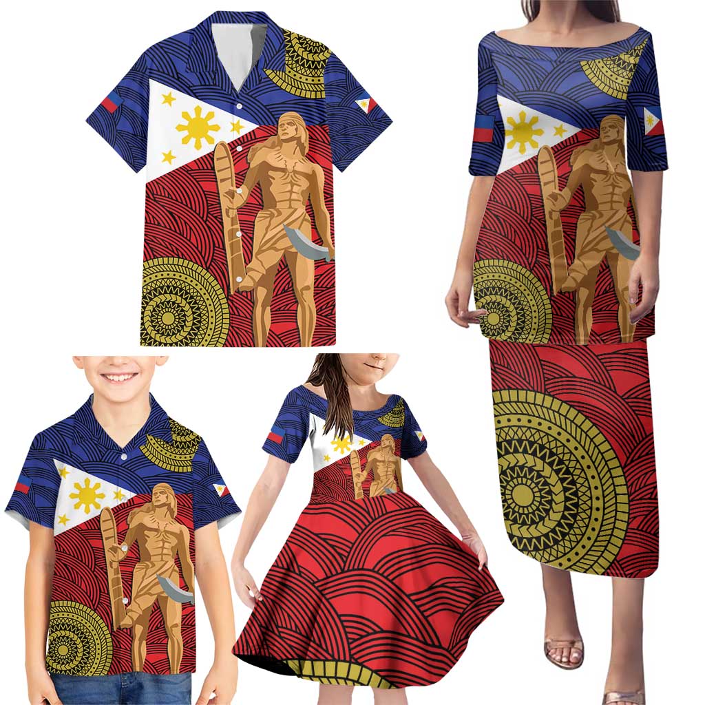 Philippines National Flag Day 28 May Family Matching Puletasi and Hawaiian Shirt Lapu-Lapu King