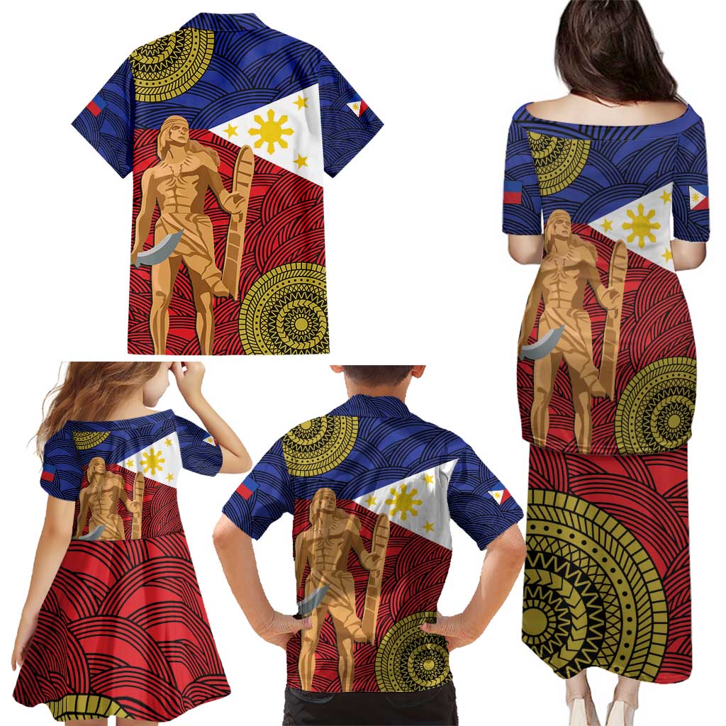 Philippines National Flag Day 28 May Family Matching Puletasi and Hawaiian Shirt Lapu-Lapu King