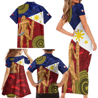 Philippines National Flag Day 28 May Family Matching Short Sleeve Bodycon Dress and Hawaiian Shirt Lapu-Lapu King