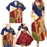 Philippines National Flag Day 28 May Family Matching Summer Maxi Dress and Hawaiian Shirt Lapu-Lapu King