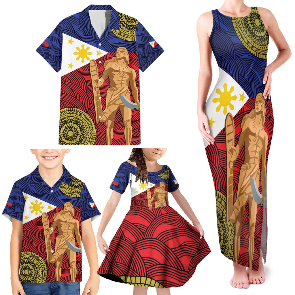 Philippines National Flag Day 28 May Family Matching Tank Maxi Dress and Hawaiian Shirt Lapu-Lapu King