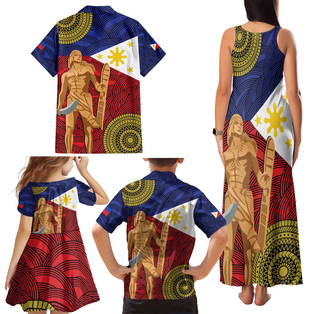 Philippines National Flag Day 28 May Family Matching Tank Maxi Dress and Hawaiian Shirt Lapu-Lapu King