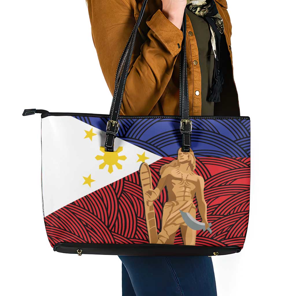 Philippines National Flag Day 28 May Leather Tote Bag Lapu-Lapu King