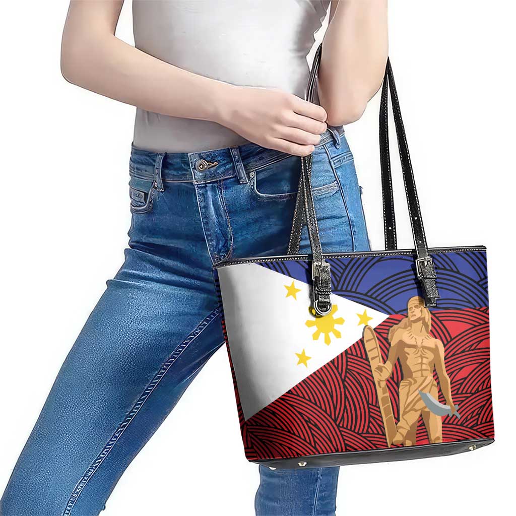 Philippines National Flag Day 28 May Leather Tote Bag Lapu-Lapu King