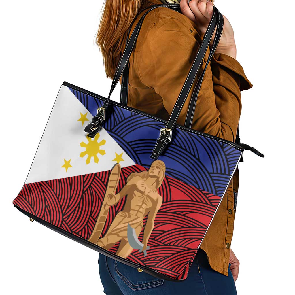 Philippines National Flag Day 28 May Leather Tote Bag Lapu-Lapu King