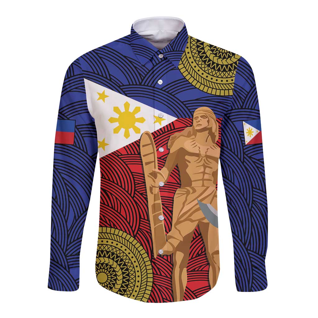 Philippines National Flag Day 28 May Long Sleeve Button Shirt Lapu-Lapu King