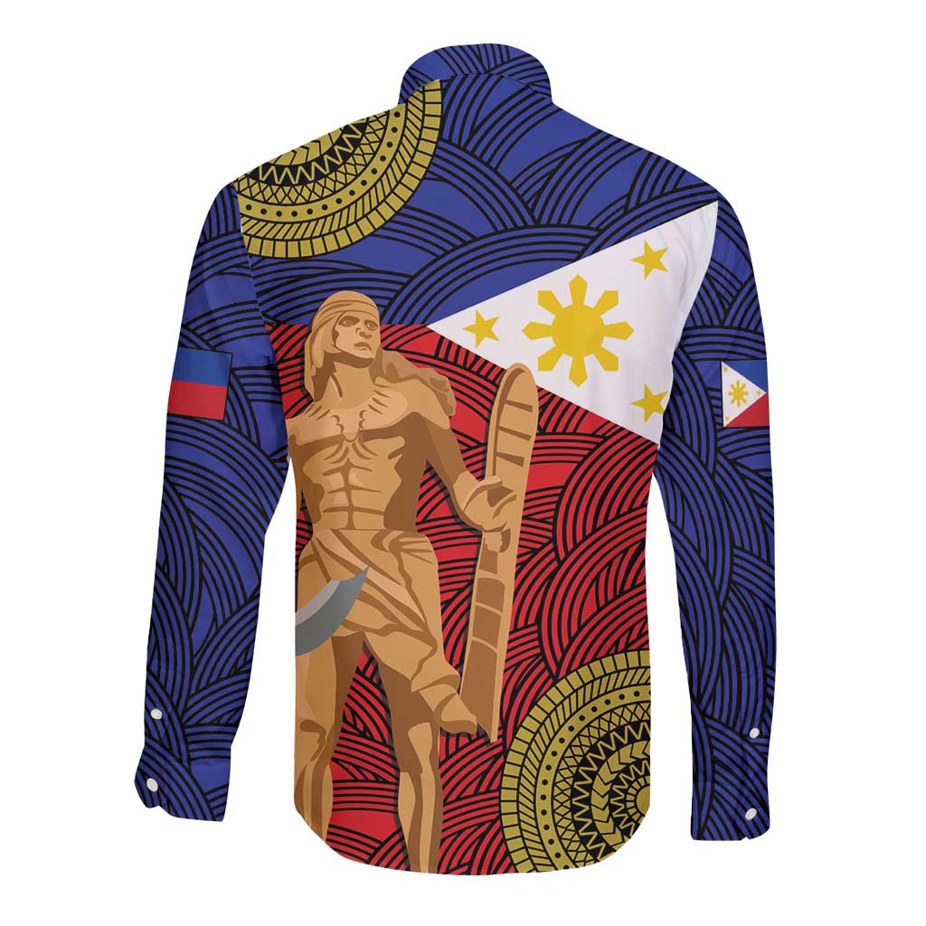 Philippines National Flag Day 28 May Long Sleeve Button Shirt Lapu-Lapu King