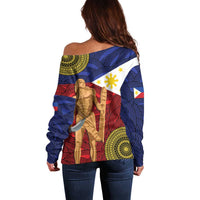 Philippines National Flag Day 28 May Off Shoulder Sweater Lapu-Lapu King