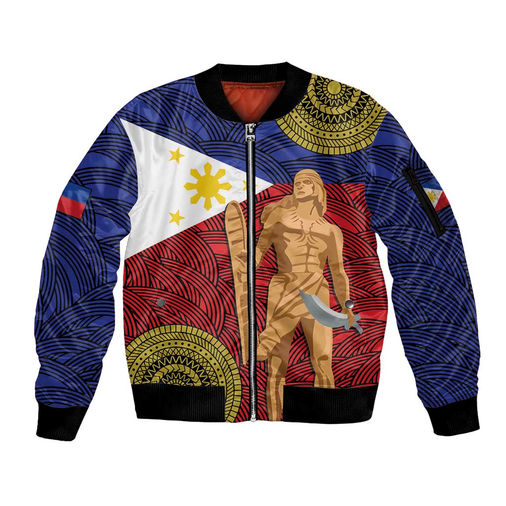 Philippines National Flag Day 28 May Sleeve Zip Bomber Jacket Lapu-Lapu King