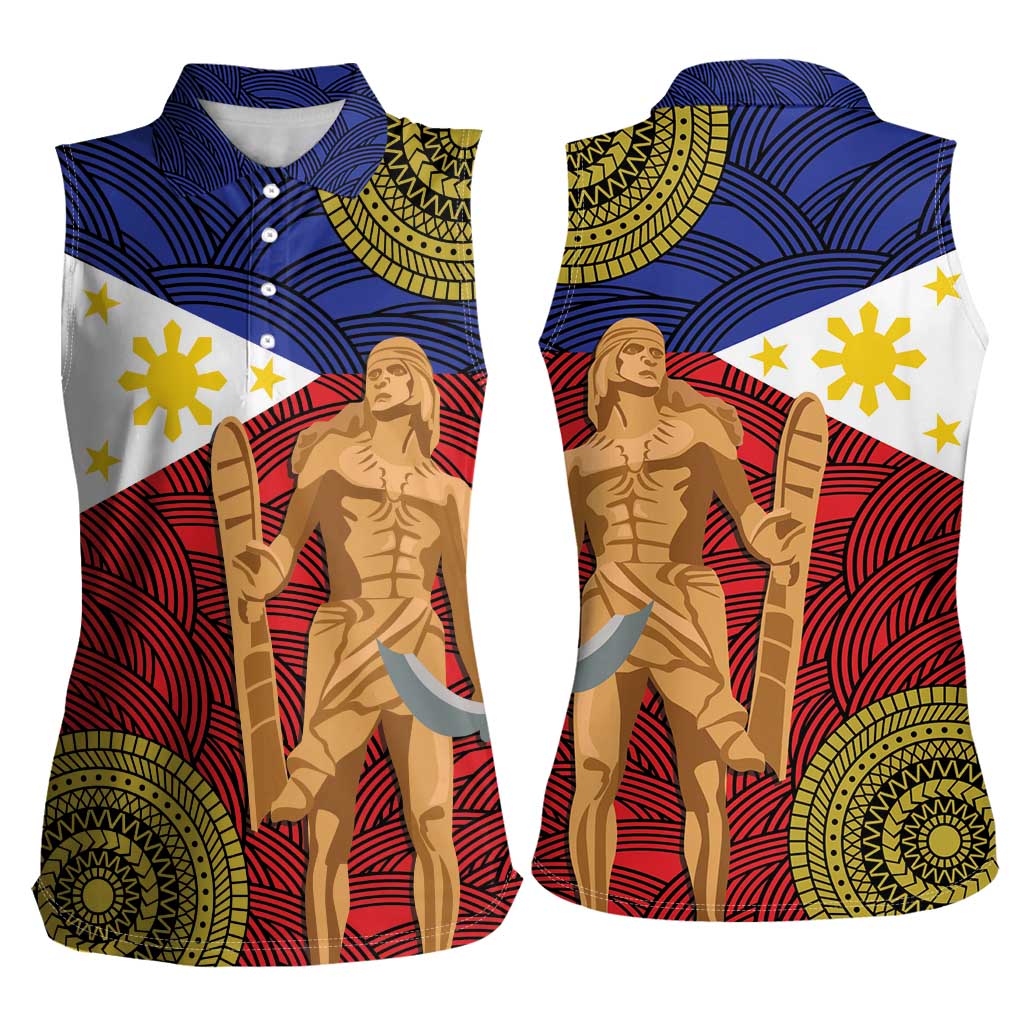Philippines National Flag Day 28 May Women Sleeveless Polo Shirt Lapu-Lapu King