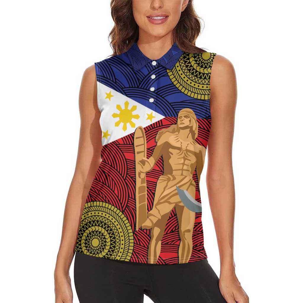 Philippines National Flag Day 28 May Women Sleeveless Polo Shirt Lapu-Lapu King