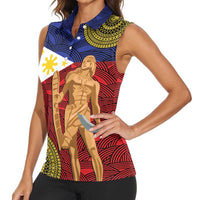 Philippines National Flag Day 28 May Women Sleeveless Polo Shirt Lapu-Lapu King