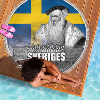 Sweden Sveriges Nationaldag Beach Blanket King Gustav Vasa with Stockholm Slott