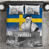 Sweden Sveriges Nationaldag Bedding Set King Gustav Vasa with Stockholm Slott