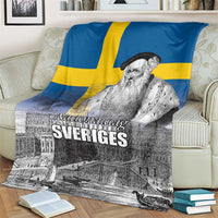 Sweden Sveriges Nationaldag Blanket King Gustav Vasa with Stockholm Slott