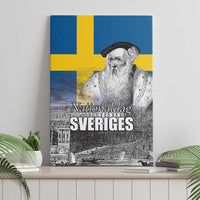 Sweden Sveriges Nationaldag Canvas Wall Art King Gustav Vasa with Stockholm Slott