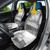 Sweden Sveriges Nationaldag Car Seat Cover King Gustav Vasa with Stockholm Slott