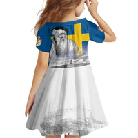 Sweden Sveriges Nationaldag Family Matching Mermaid Dress and Hawaiian Shirt King Gustav Vasa with Stockholm Slott