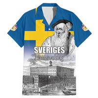 Sweden Sveriges Nationaldag Family Matching Mermaid Dress and Hawaiian Shirt King Gustav Vasa with Stockholm Slott